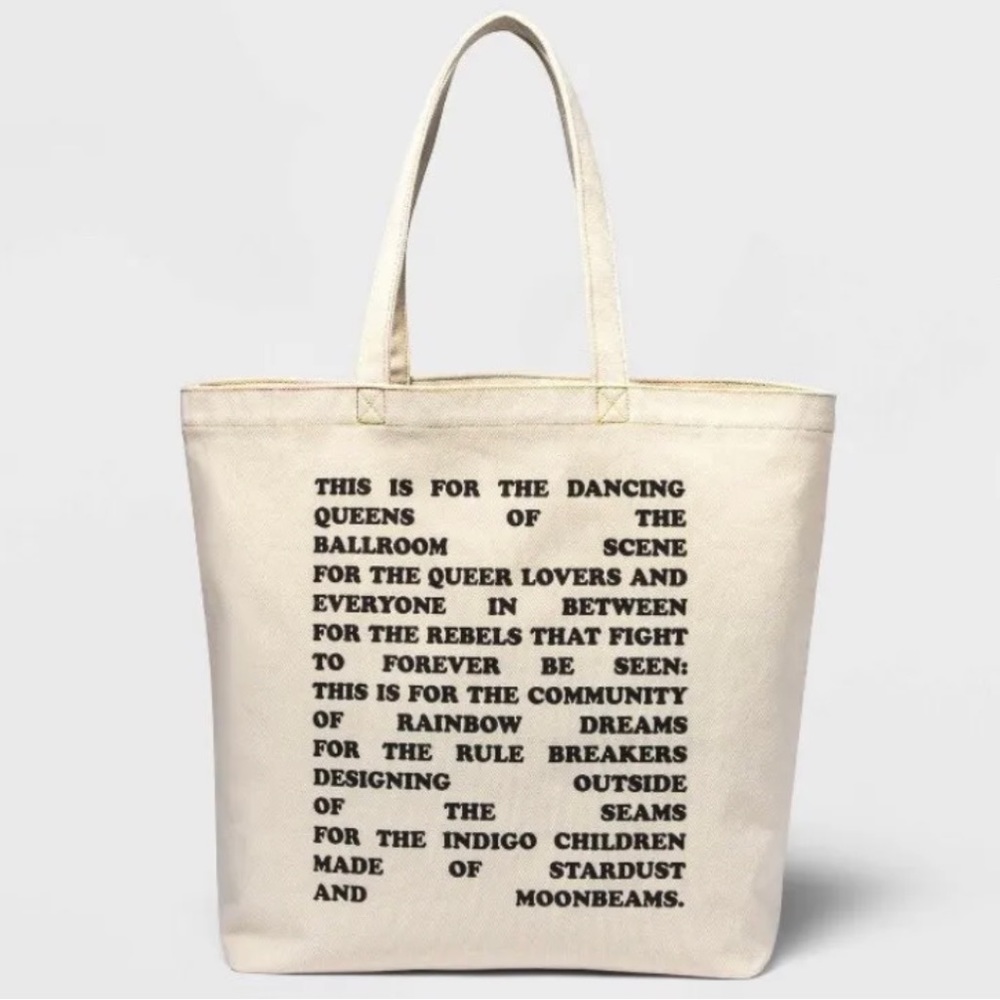LGBTQIA+ Pride Poem Blu Blackboybe Large Tote Bag Limited Edition Target Collab
